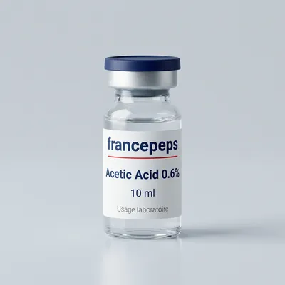Flacon Acide acétique 0,6 % 10 ml FrancePeps, usage de recherche