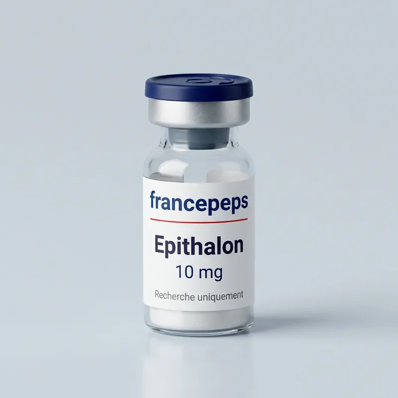 Flacon Épithalon 10 mg FrancePeps, usage de recherche
