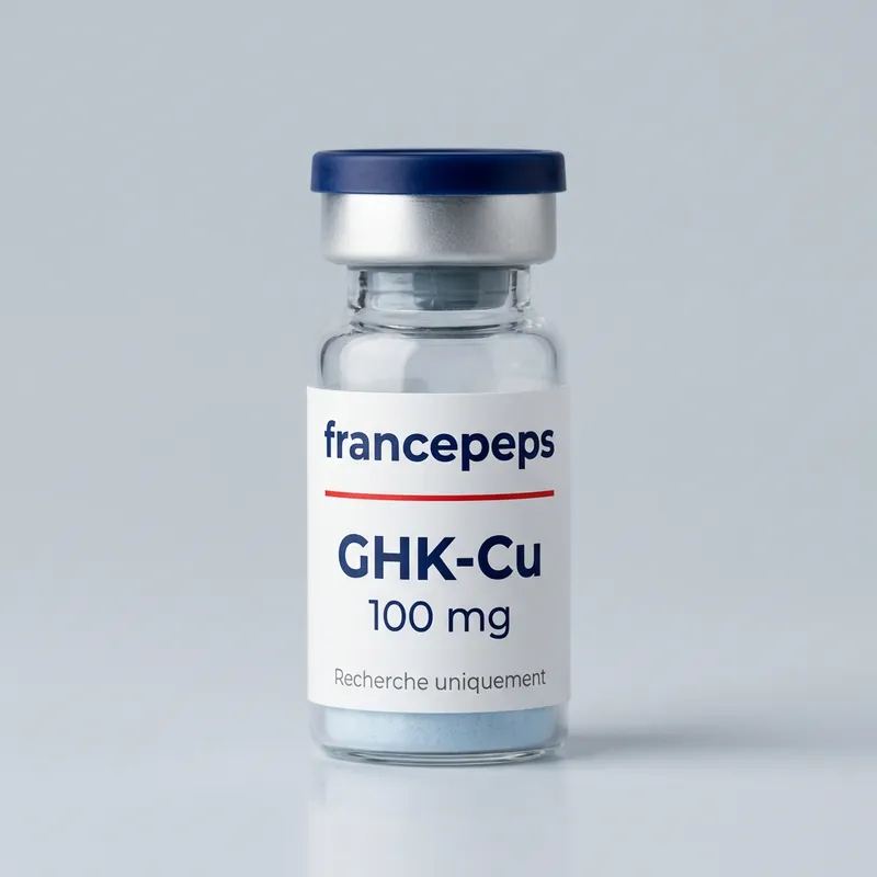 Flacon GHK-Cu 100 mg FrancePeps, usage de recherche