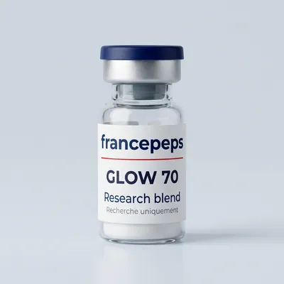 Flacon GLOW 70 (BPC-157 + GHK-Cu + TB-500) FrancePeps, usage de recherche