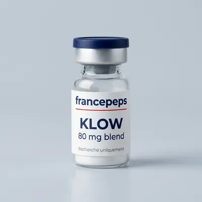 Flacon KLOW 80 mg (BPC-157 + TB-500 + GHK-Cu + KPV) FrancePeps, usage de recherche