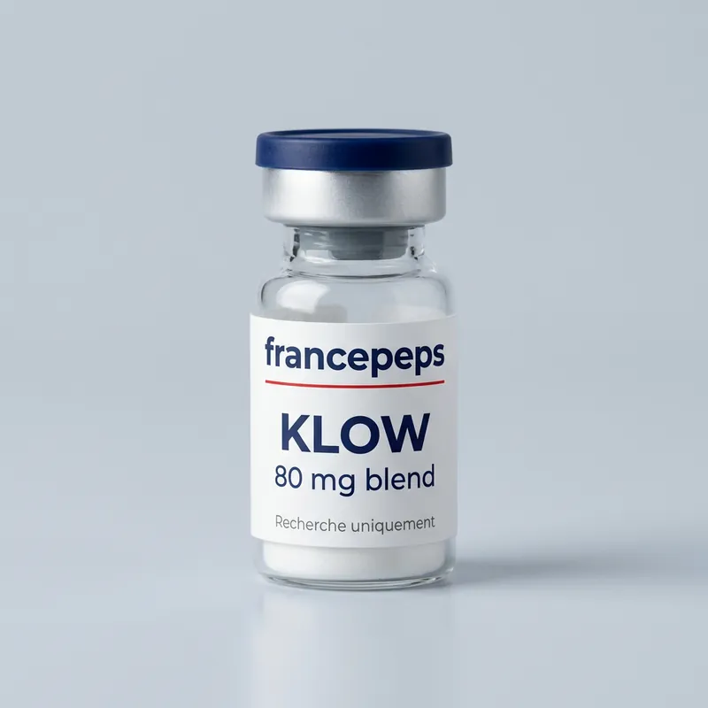 Flacon KLOW 80 mg (BPC-157 + TB-500 + GHK-Cu + KPV) FrancePeps, usage de recherche