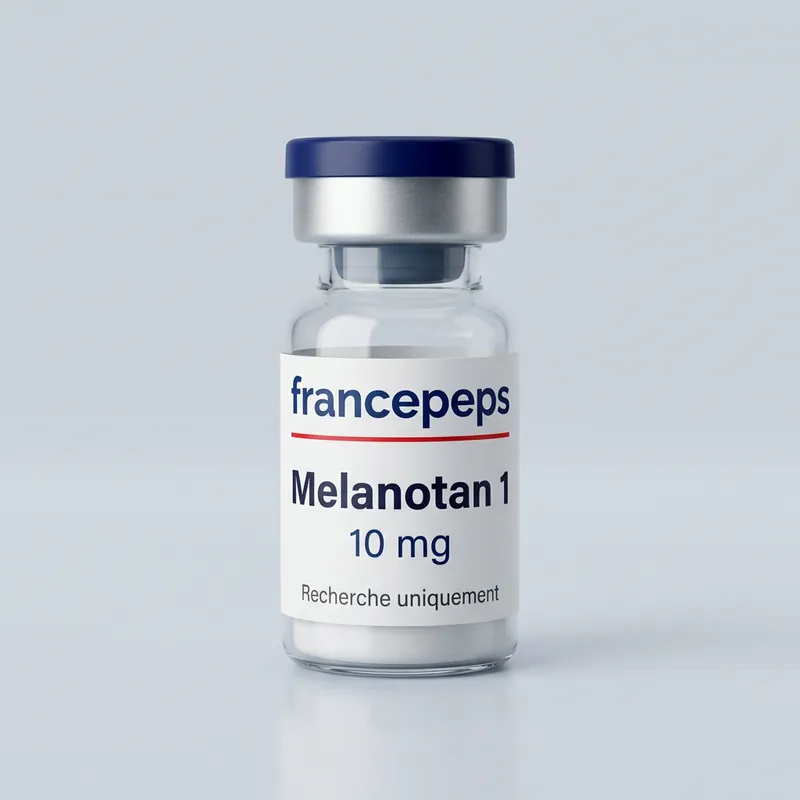 Flacon Mélanotan 1 10 mg FrancePeps, usage de recherche