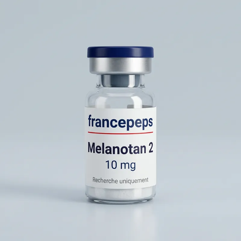 Flacon Mélanotan 2 10 mg FrancePeps, usage de recherche