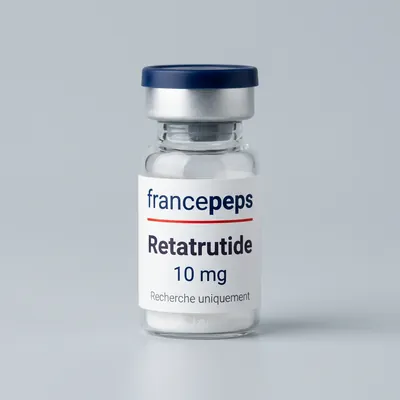 Flacon Rétatrutide 10 mg FrancePeps, usage de recherche
