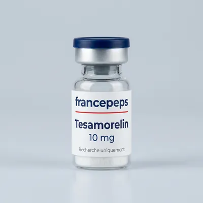 Flacon Tésamoréline 10 mg FrancePeps, usage de recherche